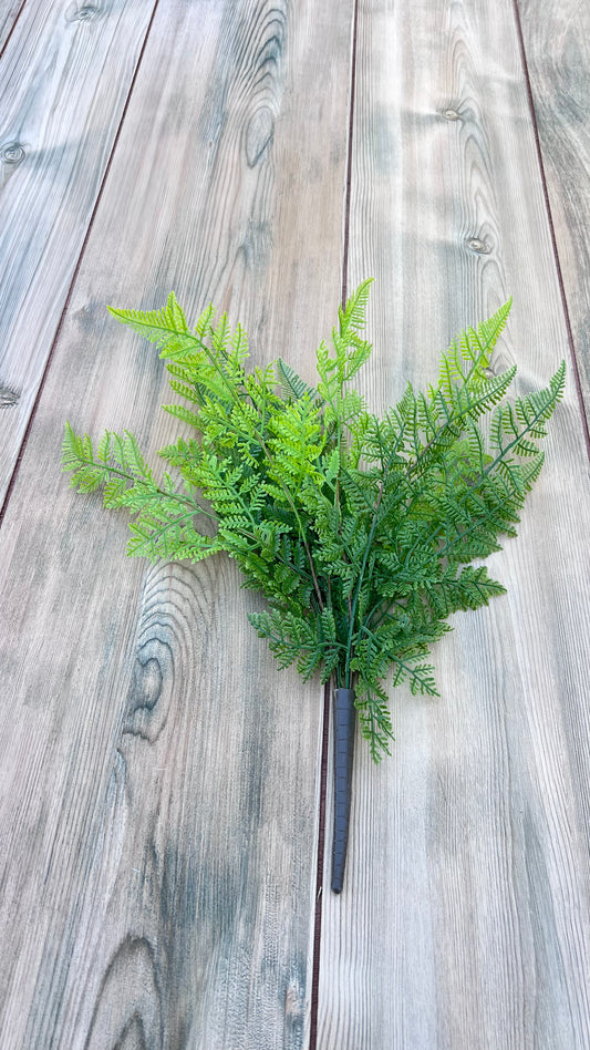 Full view of our Leather Leaf Fern greenery bundle showing layered fern fronds and overall form