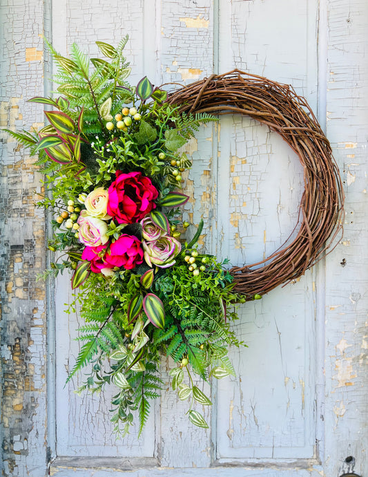 "Summer Breeze Botanical Wreath"