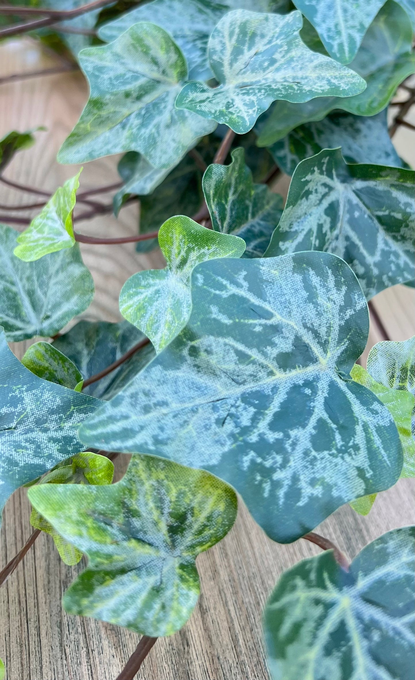Hanging Ivy Bush — Frost faux ivy greenery with variegated leaves and trailing vines, sourced by Gardenbug Designs
