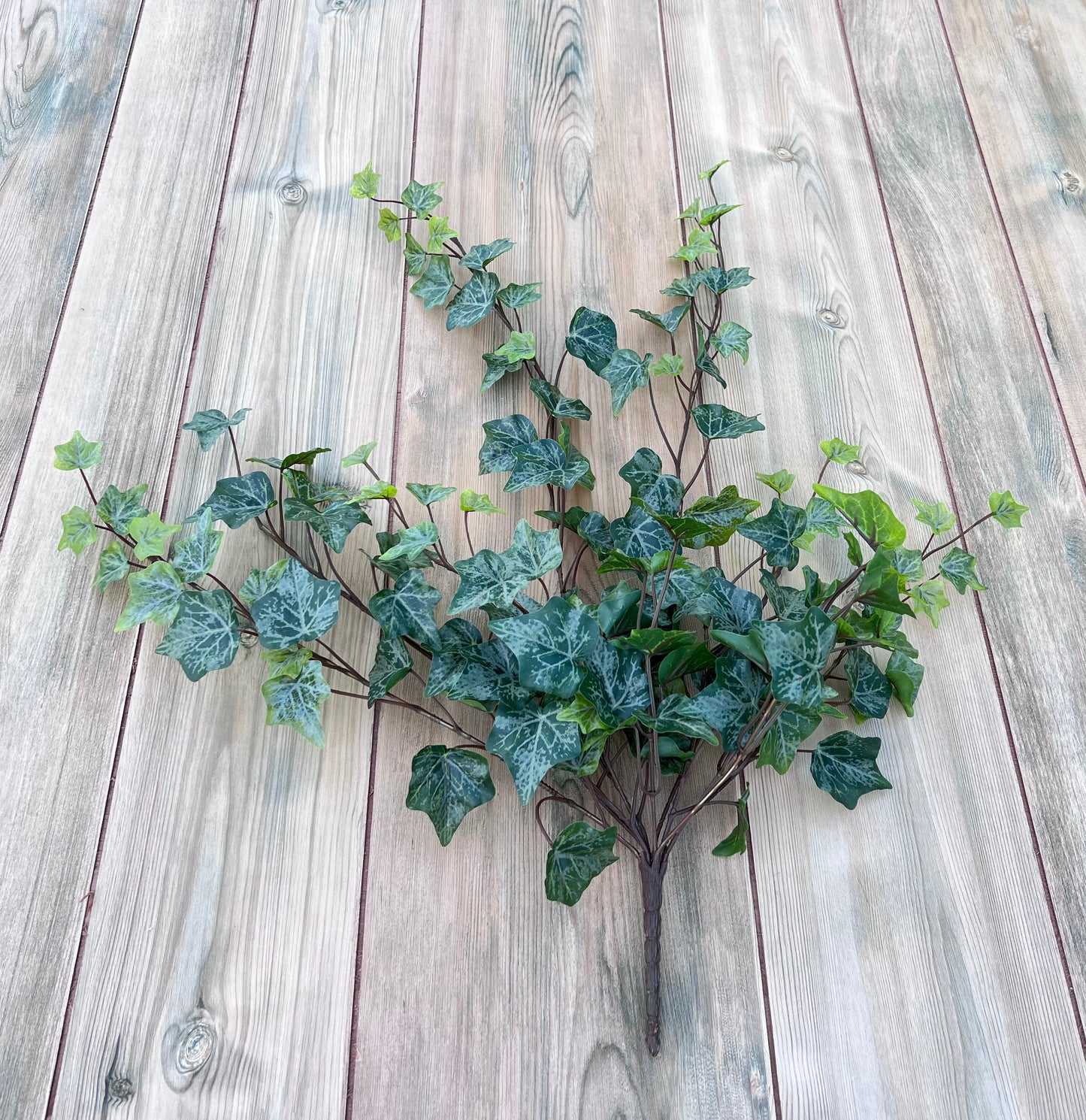 Full view of our Hanging Ivy Bush — Frost  artificial ivy bush featuring layered foliage and cascading stems
