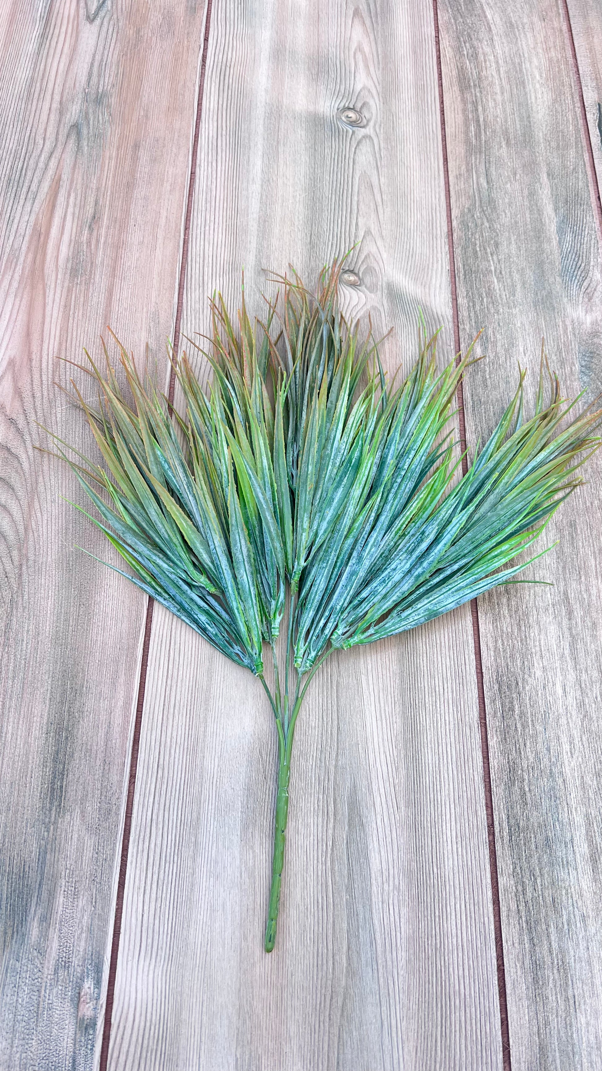 Full view of Fine Grass Bush | Yellow Green faux greenery bush showing overall shape and fullness