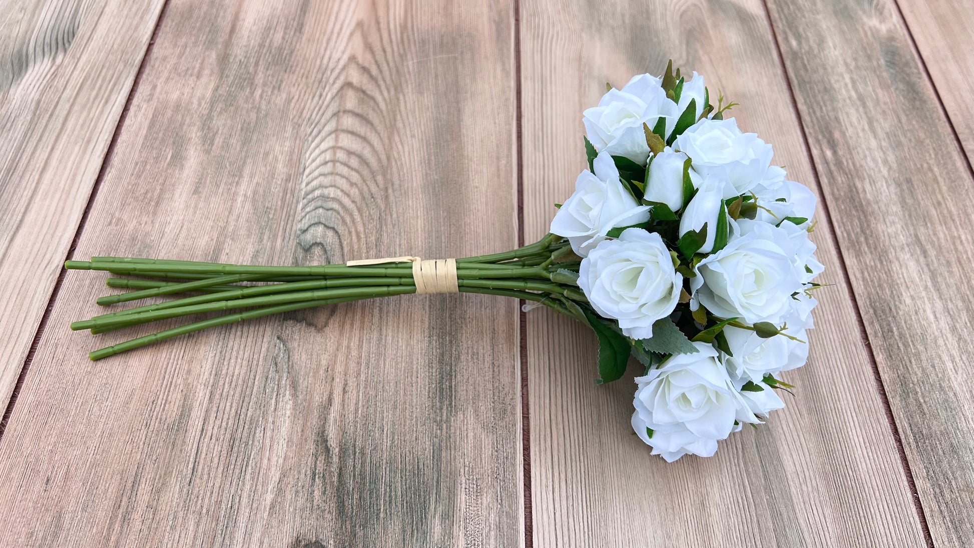 White Rose Bundle displayed from an alternate angle showcasing fullness, shape, and bloom placement