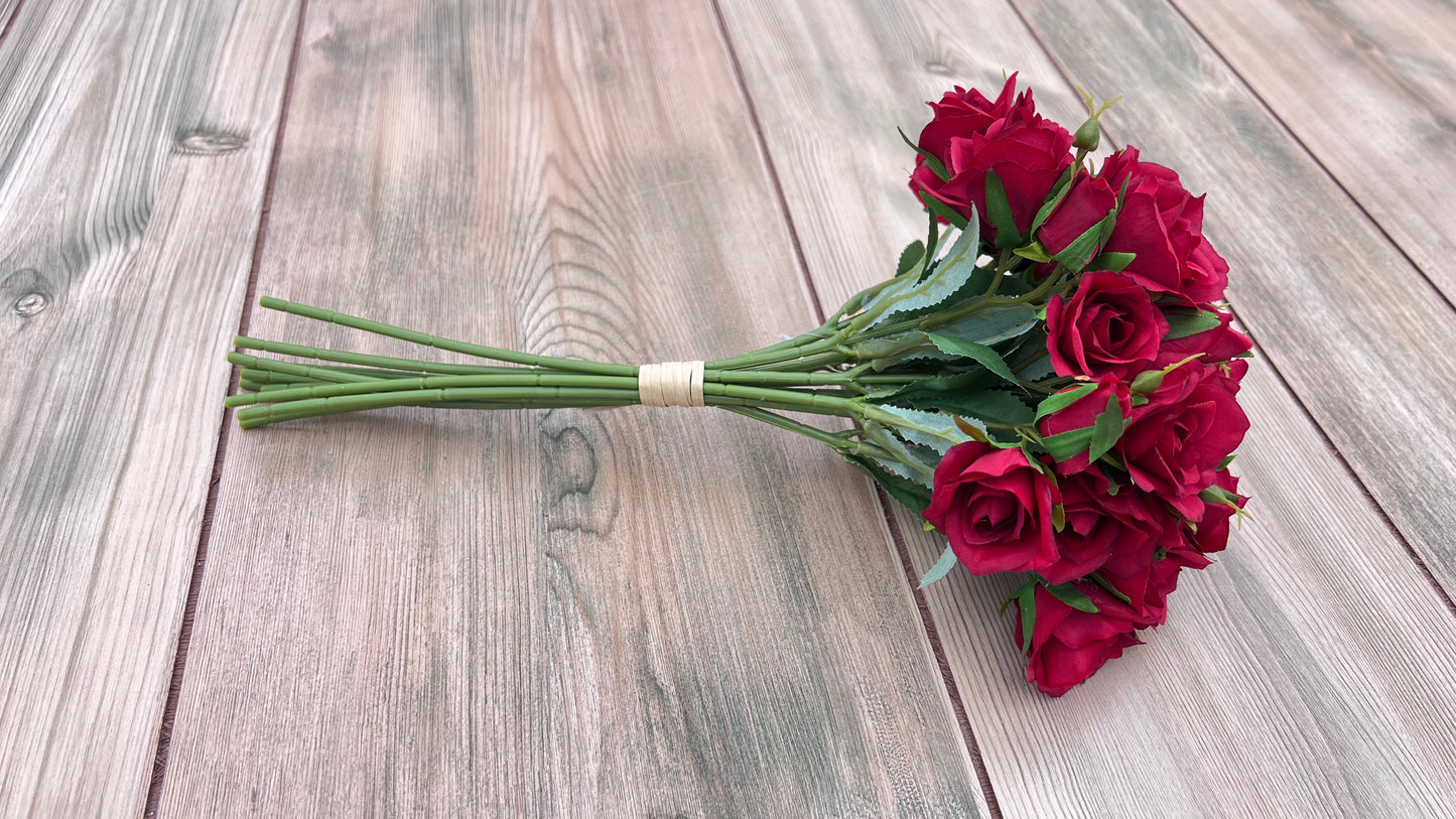 Red Rose Bundle displayed from an alternate angle showcasing fullness, shape, and bloom placement