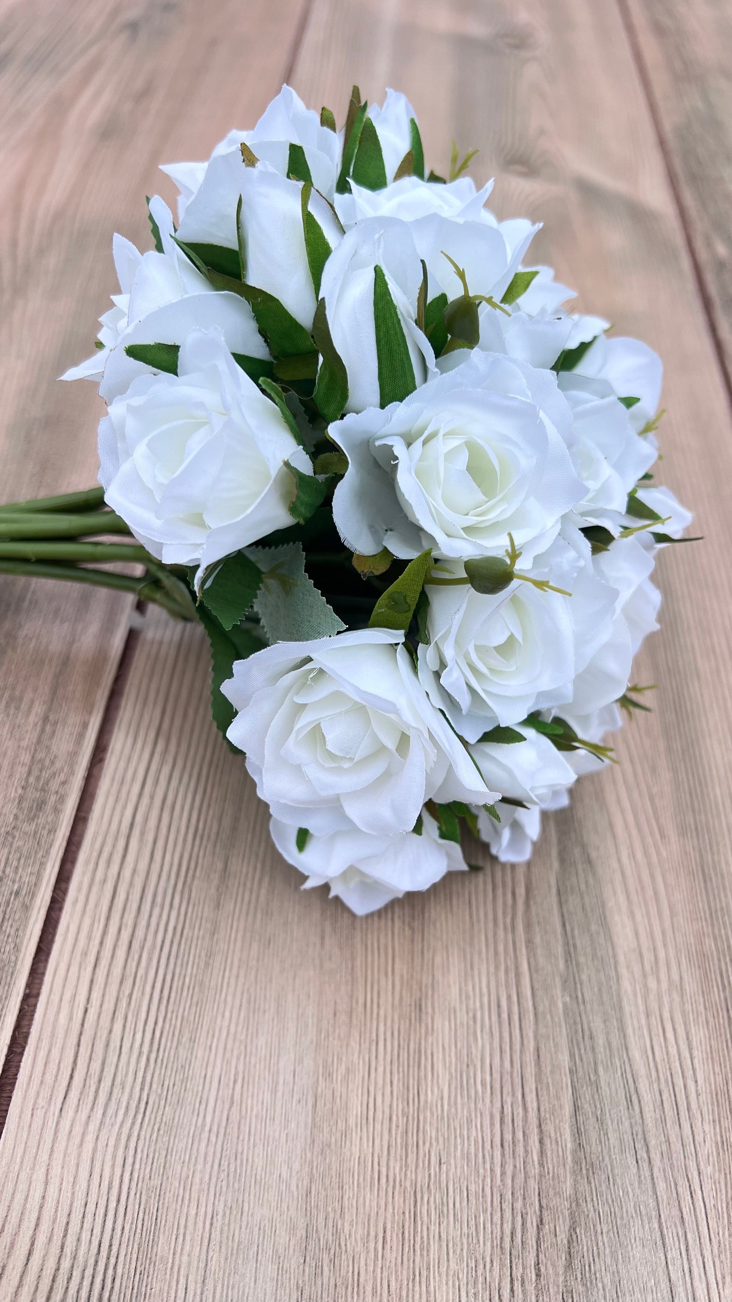 White Rose Bundle showing layered petal texture and realistic floral construction