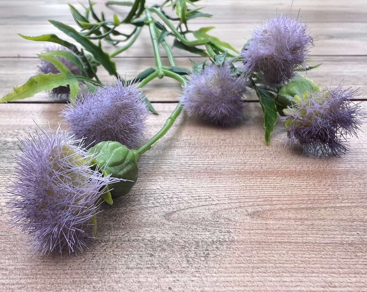 Designer's view of our Purple Meadow Pod Spray showing natural movement and meadow inspired character