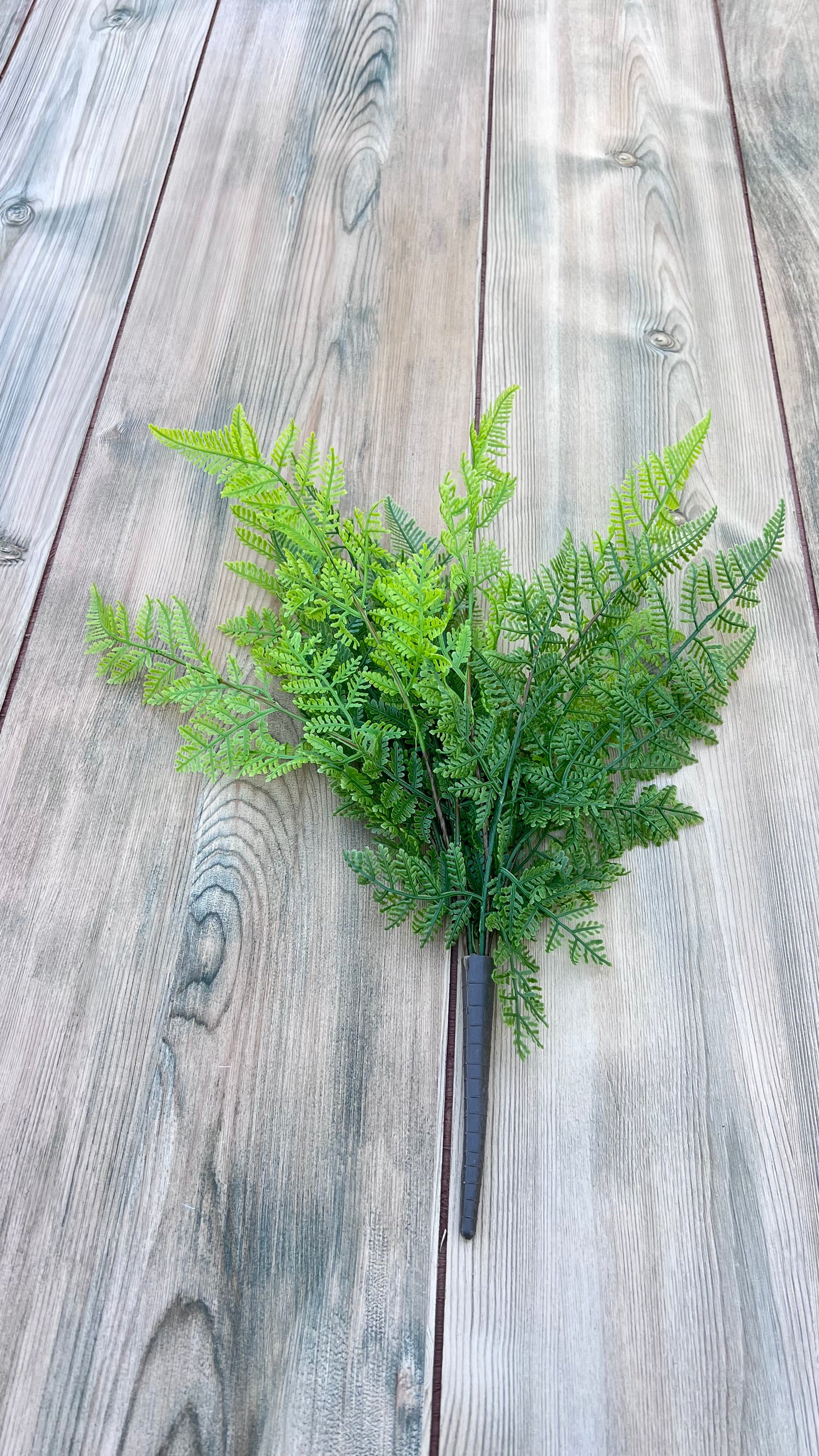 Full view of our Leather Leaf Fern greenery bundle showing layered fern fronds and overall form